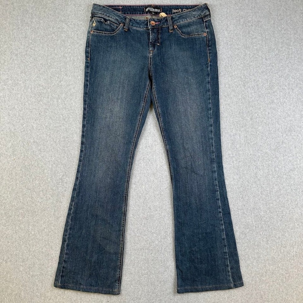 Y2K Volcom Womens Bootcut Jeans Size 11 Blue Denim Pants‎ Hipster Rodeo